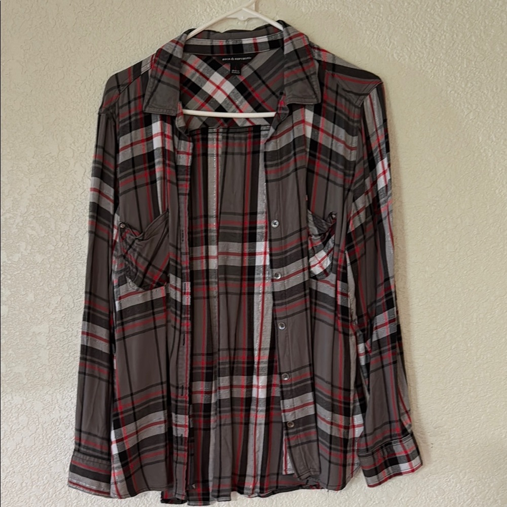 Plaid Button-Up Shirt